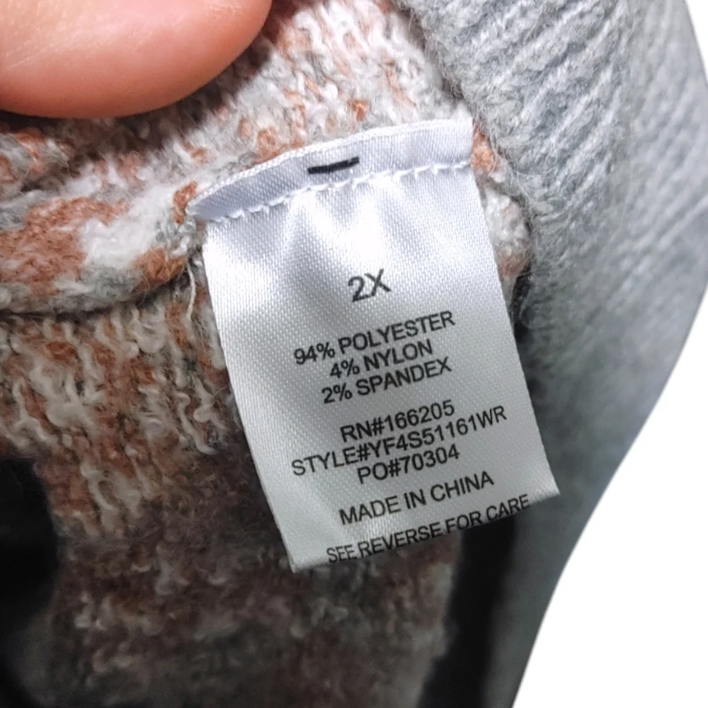 Lucky Brand Snowflake Geometric Cardigan Sweater Dress Women's Plus Size  2X NWT - Picture 11 of 12